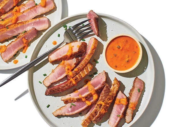 Seared Tuna with Roasted Tomato Vinaigrette