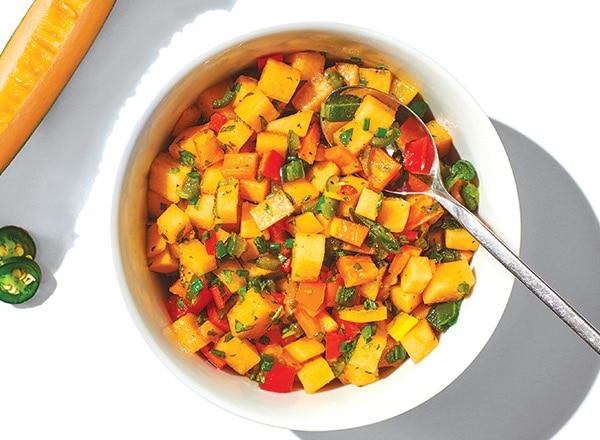 Serrano and Minted Melon Salsa