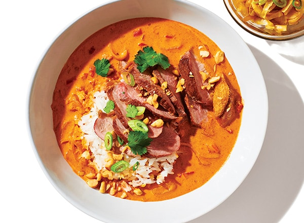 Duck Breasts with Coconut Red Curry Sauce