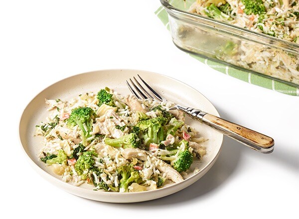 Broccoli, Rice, and Chicken Corner Kick Casserole