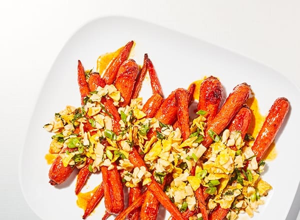 Hot Honey-Glazed Carrots with Almond-Coconut Topping