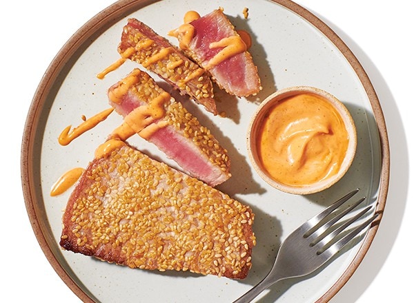 Sesame Tuna Steaks with Spicy Mayonnaise