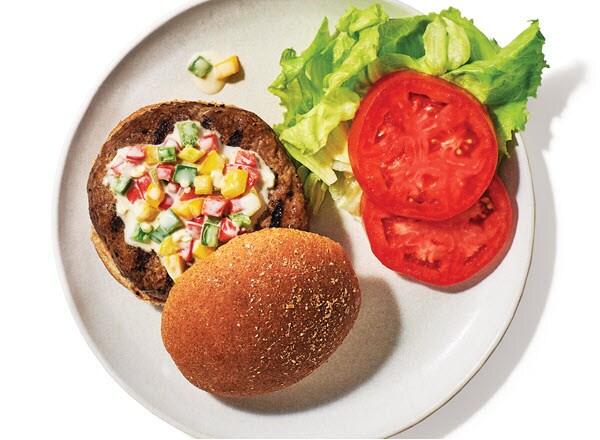 Spicy Turkey Burgers with Blue Cheese&#8211;Pepper Relish