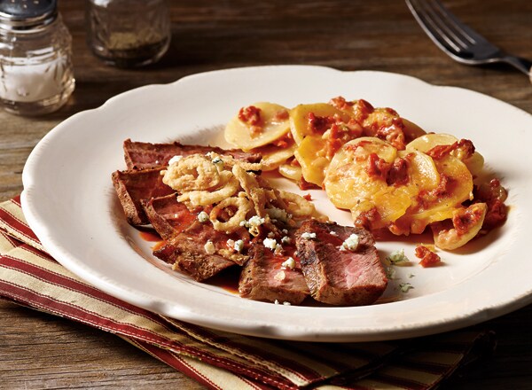 Steaks with Tomato-Onion Topping