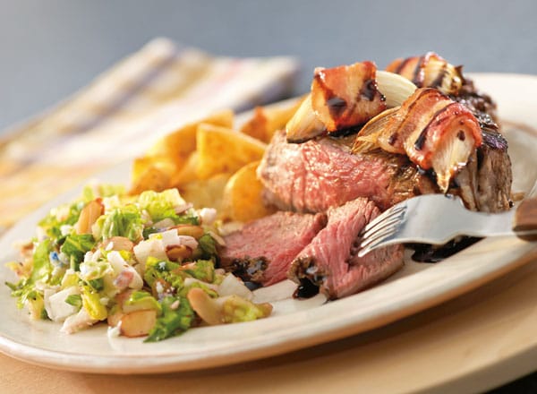 Steakhouse Cuts and Bacon-Wrapped Onions