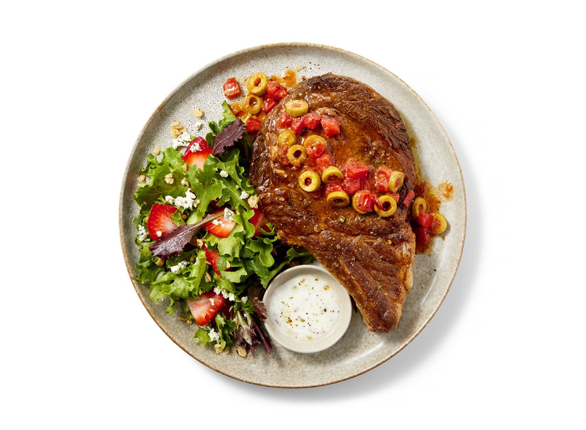 Sicilian-Style Steaks with Strawberry Poppy Seed Salad