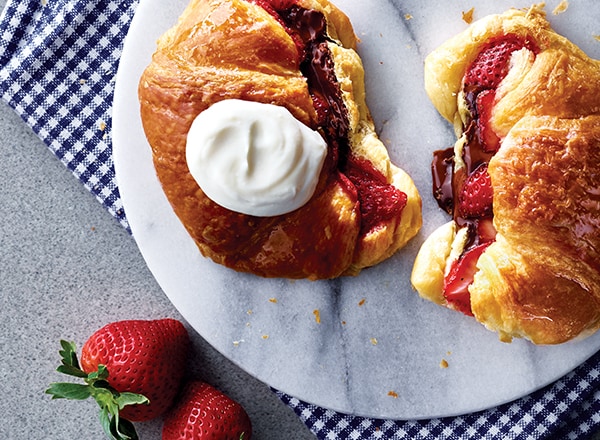 Mini Chocolate Strawberry Croissants
