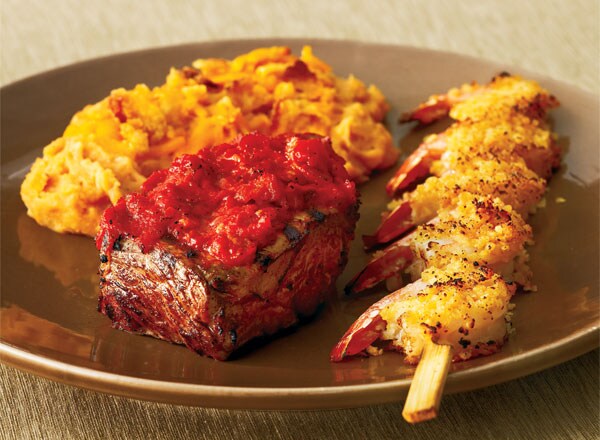 Cowboy Steaks and Onion Shrimp