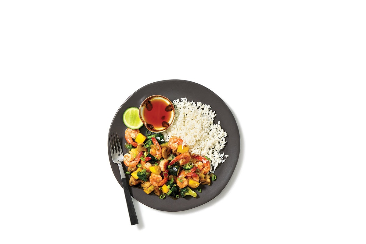 Hibachi-Style Shrimp and Vegetables over Rice