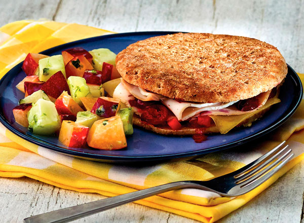 Jazzed-Up Turkey Melts with Key Lime Fruit Salad