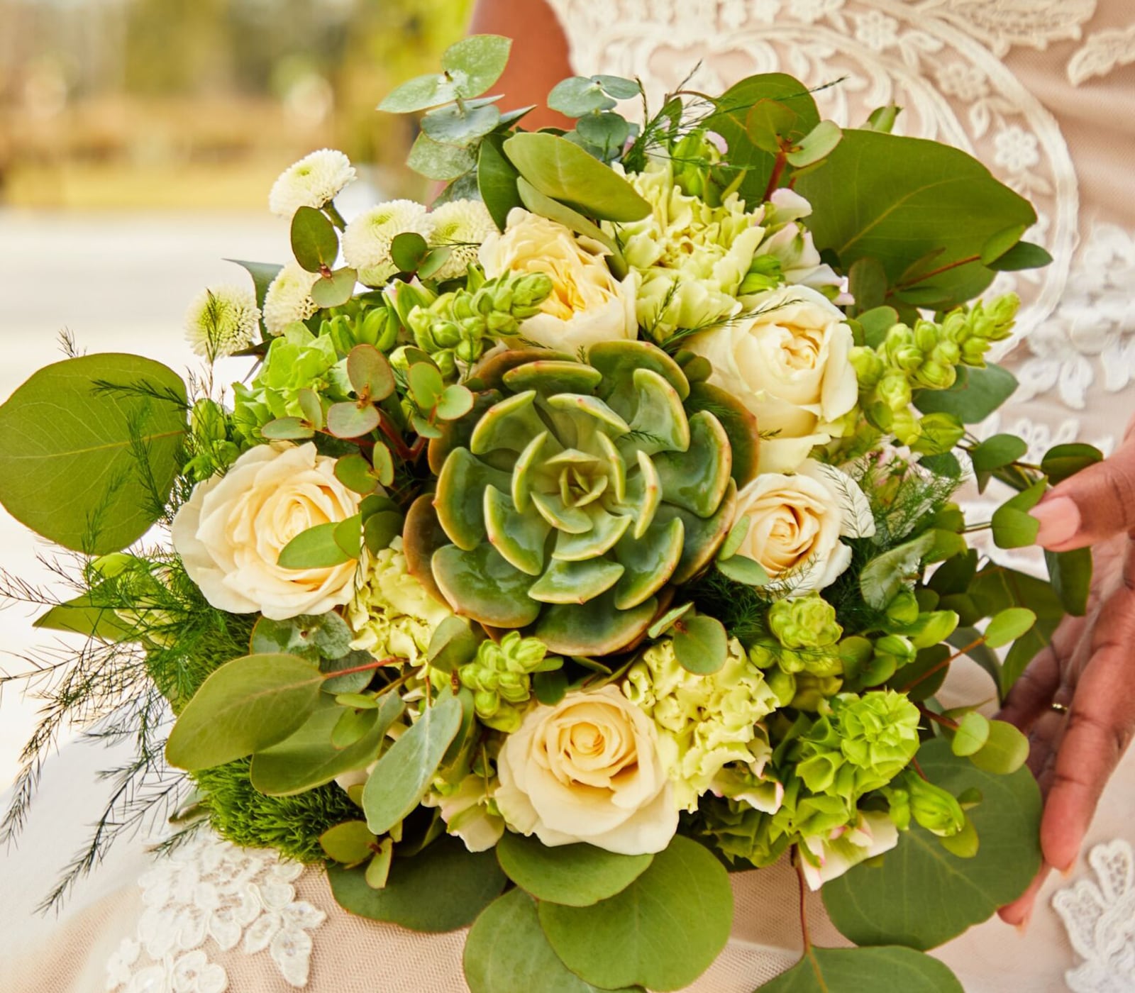 Peach & Green Harmony Bouquet