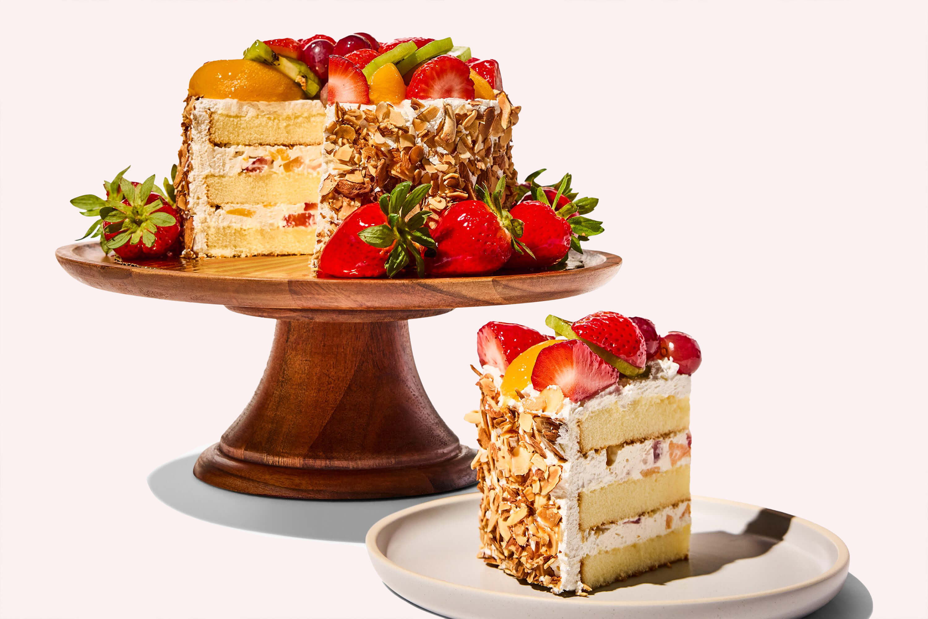 Strawberry & Peach Sensation Decadent Dessert Cake.