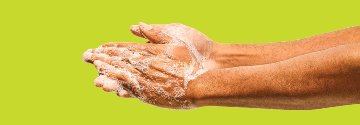 hands washing with soap