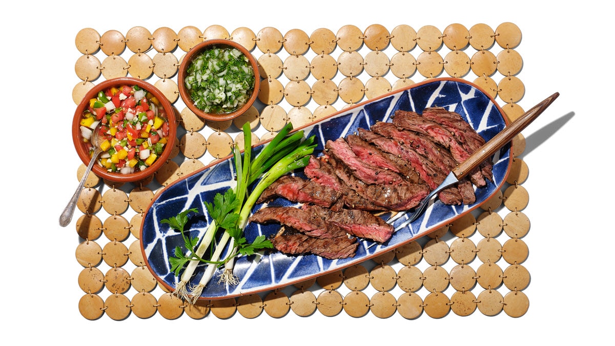 Filete de Falda de Sirloin a la Parrilla con Chimichurri