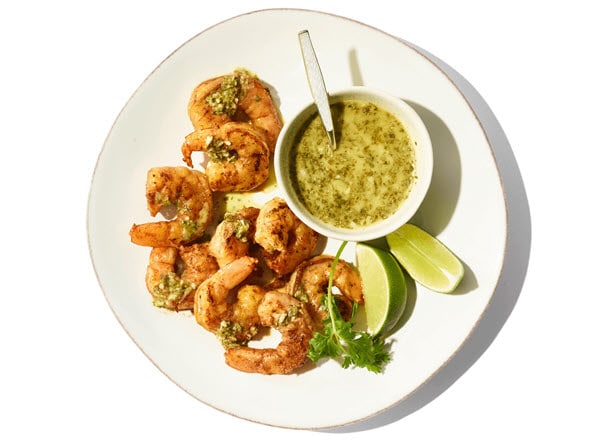 Camarones con Salsa de Ajo y Cilantro