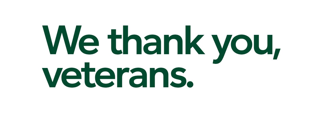 We thank you, veterans.