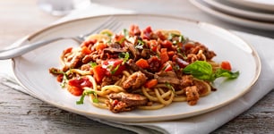 Chicken Bolognese Over Pasta