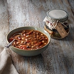 bowl of soup and jar of cookies