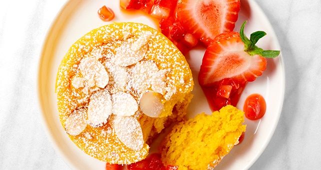 Orange-Almond Cakes with Strawberries