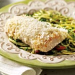 Baked Fish Au Grain With Pesto Pasta