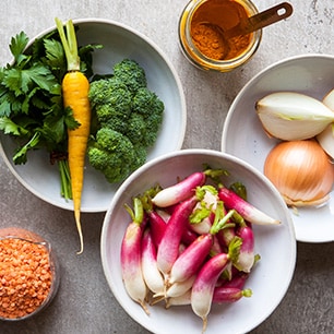  bowls of various vegetables