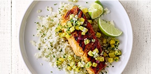 Spiced-Salmon-with-Mango-Salsa-and-Cauliflower-Rice