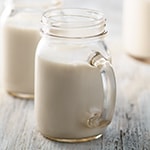 pitcher of almond milk