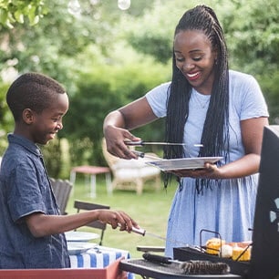 Family grilling