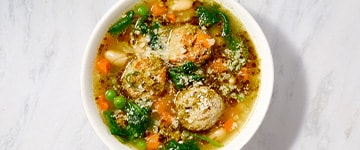 Turkey Meatball Soup with Greens