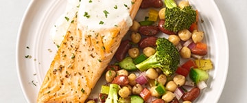 One-Pan Salmon with Warm Bean Salad