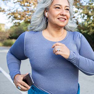 Woman running outside