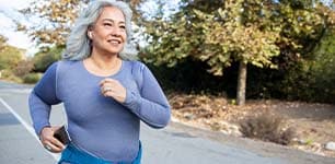 Woman running outside