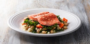 salmon over kale