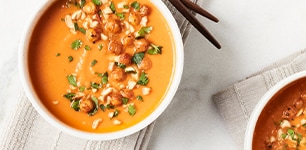 Roasted Sweet Potato Butternut and Groundnut Soup