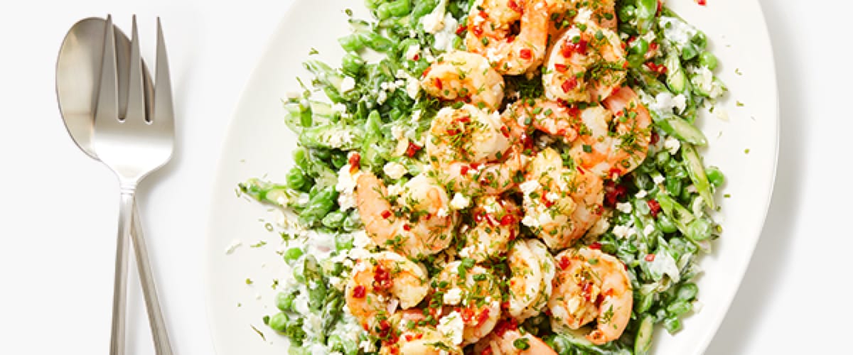 Herbed Chili-Lemon Shrimp with Creamy Chop Salad
