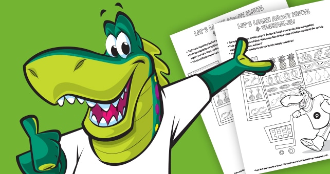 Plato dinousaur with coloring sheet