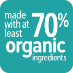 made with at least 70% organic ingredients 