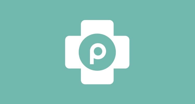 White Publix Pharmacy logo on a teal background 