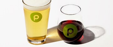 Beer and wine in publix glasses 