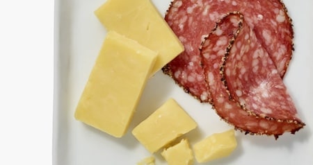 Cheddar cheese and salami 