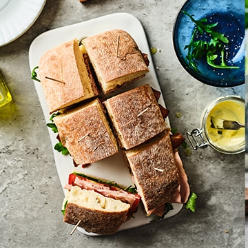 Turkey Bacon Arugula Tomato Sandwich