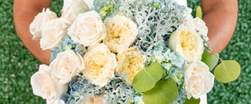 Endless blue bridal bouquet