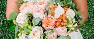 Forever coral bridal bouquet