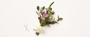 Lavender Love pin on corsage