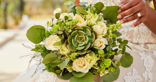 Green Harmony wedding floral bouquet