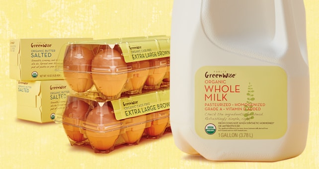 Publix GreenWise eggs and milk