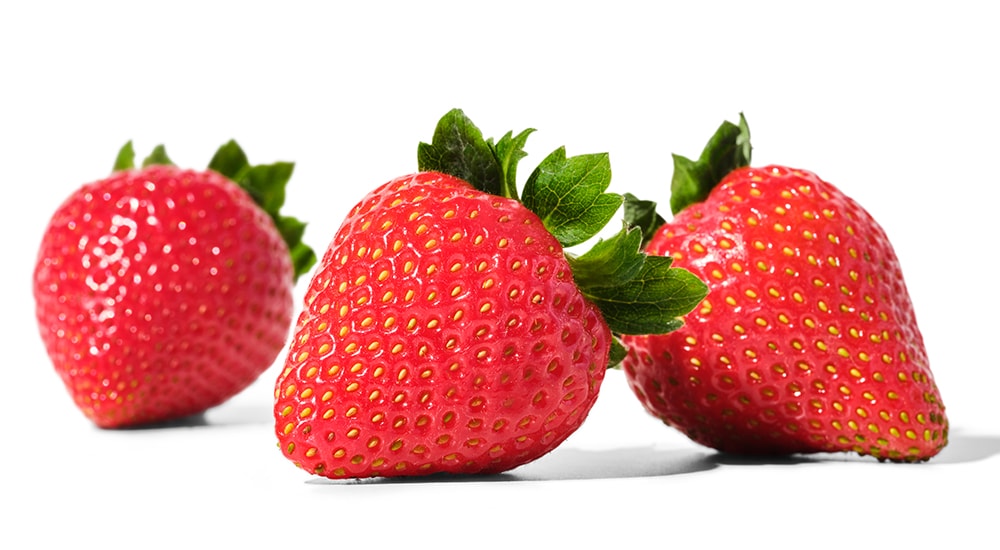 Three Florida strawberries