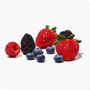 raspberries, strawberries, blackberries, and blueberries 