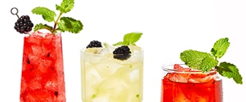 Blackberry Crush, The Ref and The Monarch cocktails