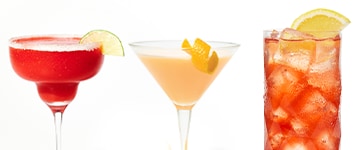 Strawberry Margarita, Vanilla Sunset, Seabreeze Sensation cocktail drinks